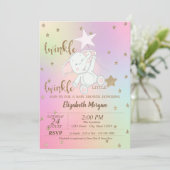 Invitation Ours, Twinkle Little Star Baby shower holographiqu (Debout devant)