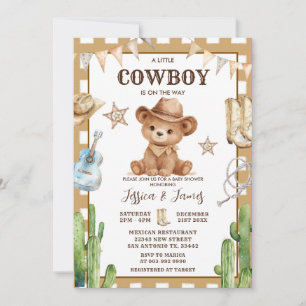 Invitation Ours Un petit cowboy est en route Baby shower