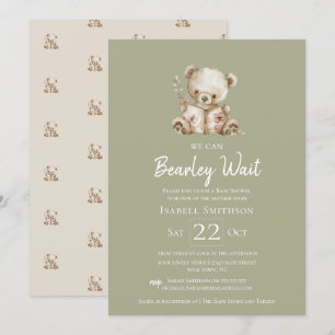Invitation Ours Vert Sauge Histoire de l'Ours à peine attendr
