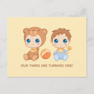 Invitation oursin pour le premier anniversaire de