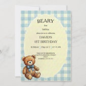 Invitation Ourson 1er Anniversaire (Devant)