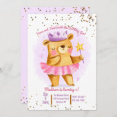 Invitation Ourson Ballerine (Devant / Derrière)