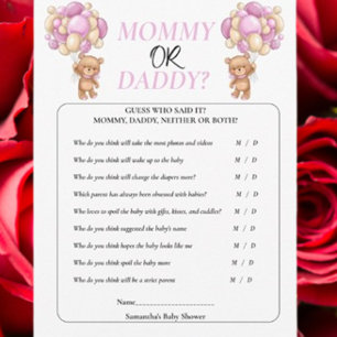 Invitation Ourson Cadeau de Naissance  Future Maman. Maman ou