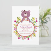 Invitation Ourson d'anniversaire (Debout devant)