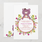 Invitation Ourson d'anniversaire (Devant / Derrière)