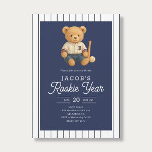 Invitation Ourson de baseball recrue 1er anniversaire