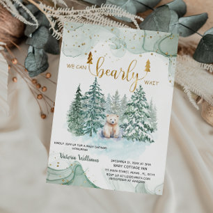 Invitation Ourson d'hiver à peine attendre Baby Shower 