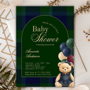 Invitation Ourson en peluche Polo élégant Luxe Fille Baby Sho