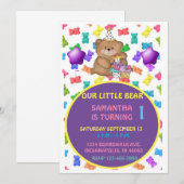 Invitation Ourson | Invitation pour enfants (Devant / Derrière)