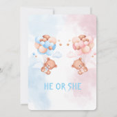 Invitation Ourson mignon & Baby Shower pour bébé fille ou gar (Dos)