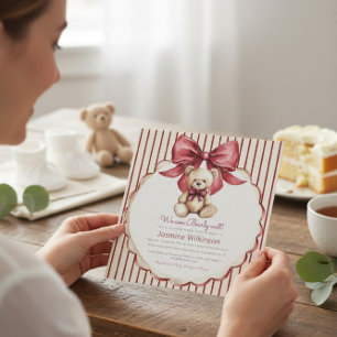 Invitation Ourson Mignon Ourson à l'arc Bébé Shower