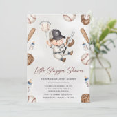 Invitation Ourson mignon pour la douche de bébé rookie de bas (Debout devant)