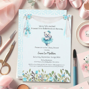 Invitation Ourson polaire Tutu excité pour Baby Shower de pet