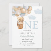 Invitation Ourson premier ours en peluche 1er anniversaire In (Devant)