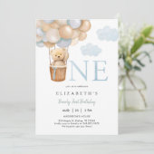 Invitation Ourson premier ours en peluche 1er anniversaire In (Debout devant)
