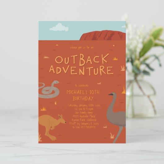 Invitation Outback Adventure Anniversaire (Debout devant)