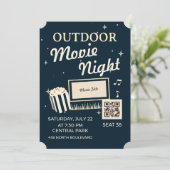 Invitation Outdoor Movie Night Ticket Invite (Debout devant)