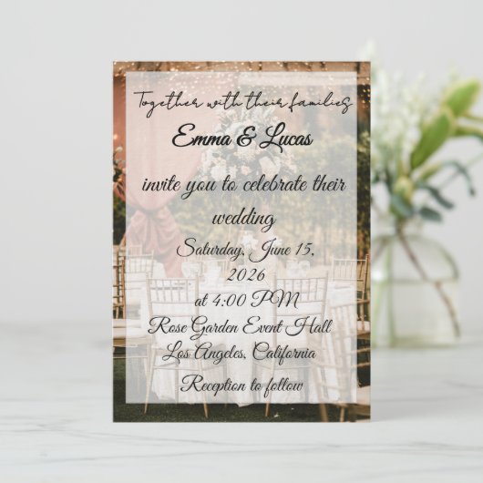 Invitation Outdoor Wedding Reception Table Background (Debout devant)
