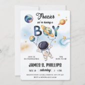 Invitation Outer Space Astronaut Baby Shower (Devant)