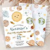 Invitation Outer Space Birthday First Trip Around The Sun 