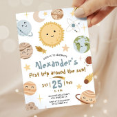 Invitation Outer Space Birthday First Trip Around The Sun 