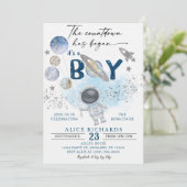 Invitation Outer Space Boy Baby Shower Galaxy Baby Shower (Debout devant)