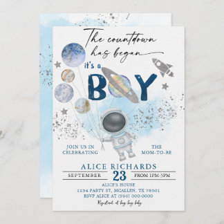 Invitation Outer Space Boy Baby Shower Galaxy Baby Shower