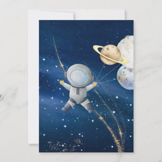 Invitation Outer Space First Trip Around the Sun 1st Birthday (Dos)