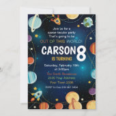 Invitation Outer Space Planet Birthday (Devant)