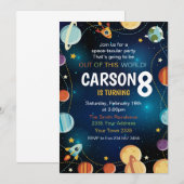 Invitation Outer Space Planet Birthday (Devant / Derrière)