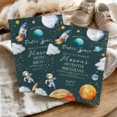 Invitation Outer Space Rocket & Astronaut Kids Birthday Party