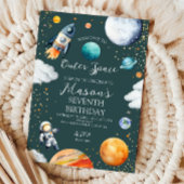 Invitation Outer Space Rocket & Astronaut Kids Birthday Party