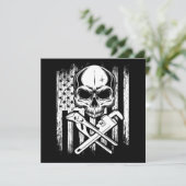 Invitation Outil de plomberie Plumber American Flag Outils de (Debout devant)