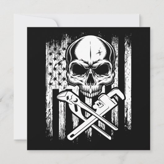 Invitation Outil de plomberie Plumber American Flag Outils de (Devant)