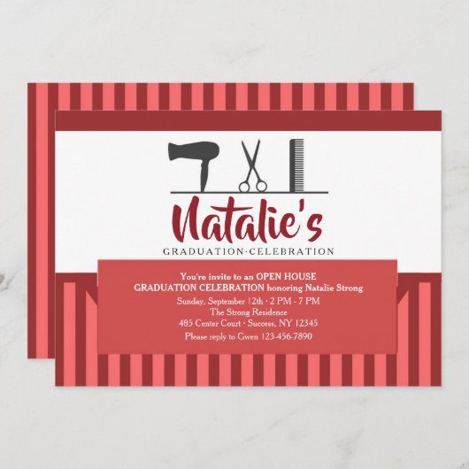 Invitation Outils de Coiffeur (Devant / Derrière)