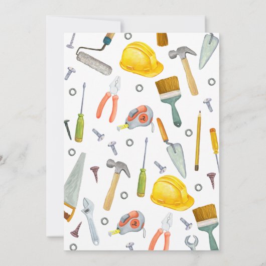 Invitation Outils de construction Anniversaire (Dos)