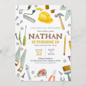 Invitation Outils de construction Anniversaire (Devant / Derrière)