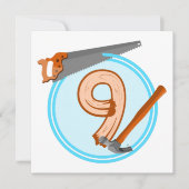 Invitation Outils de construction garçon de 9 ans conception  (Devant)