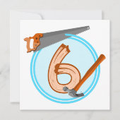 Invitation Outils de construction pour garçon de 6 ans concep (Devant)