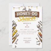 Invitation Outils de couples de miel jaune Fais douche de mar (Devant)