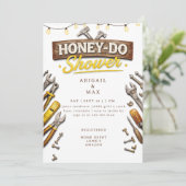 Invitation Outils de couples de miel jaune Fais douche de mar (Debout devant)