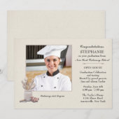 Invitation Outils de cuisine Photo Diplôme scolaire culinaire (Devant / Derrière)