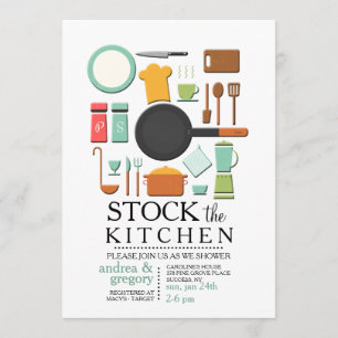 Invitation Outils de cuisine Stock de la cuisine Douche Invit