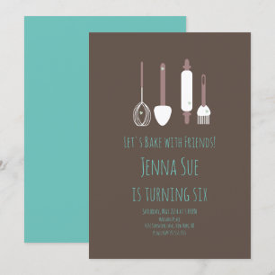 Invitation Outils de fête d'anniversaire de pâtisserie Invita