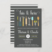 Invitation Outils et gadgets de ses & Hers Fête des mariées C (Devant / Derrière)