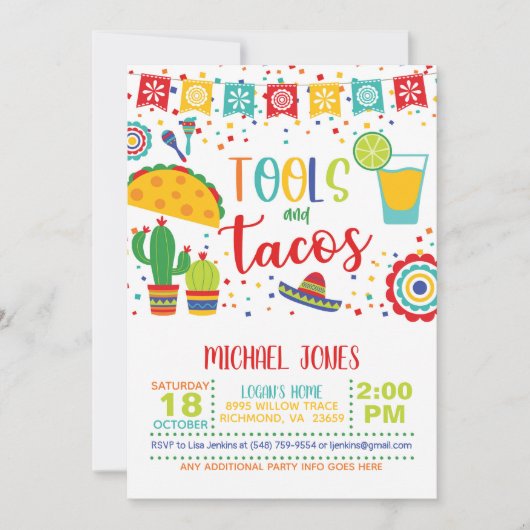 Invitation Outils et Tacos - Blanc (Devant)