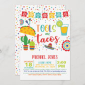 Invitation Outils et Tacos - Blanc (Devant / Derrière)