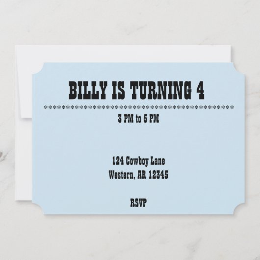 Invitation Outlaw Wild West Western Boy Birthday Cowboy (Dos)