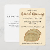 Invitation Ouverture Boulangerie Juive de Pain de Seigle Cour (Devant / Derrière)