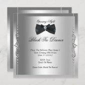 Invitation Ouverture de la nuit Cravate noire Formel (Devant / Derrière)